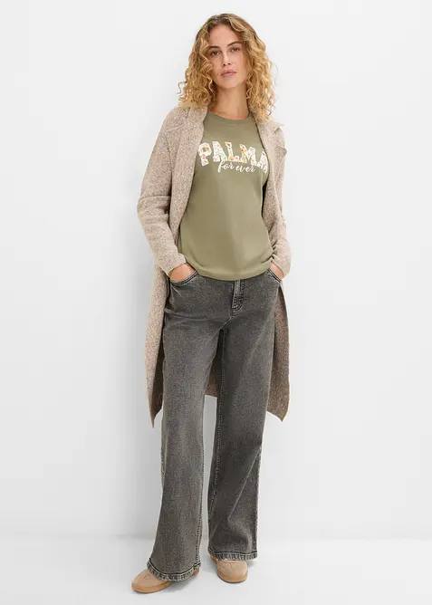 Maglia a maniche lunghe in cotone biologico pesante, bonprix