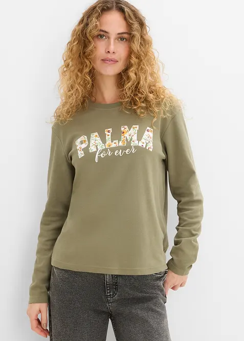 Maglia a maniche lunghe in cotone biologico pesante, bonprix
