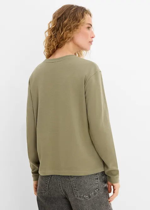 Maglia a maniche lunghe in cotone biologico pesante, bonprix