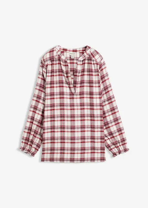 Blusa in flanella di puro cotone, bonprix