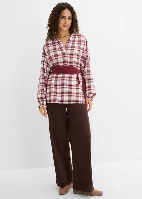 Blusa in flanella di puro cotone, bonprix