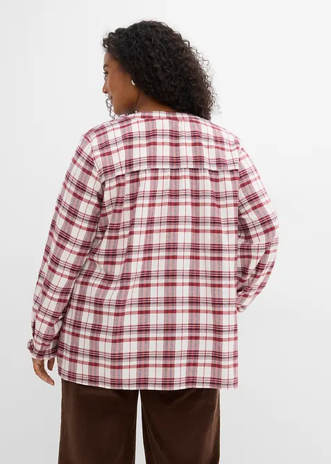 Blusa in flanella di puro cotone, bonprix