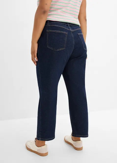 Jeans straight cropped, vita alta, bonprix