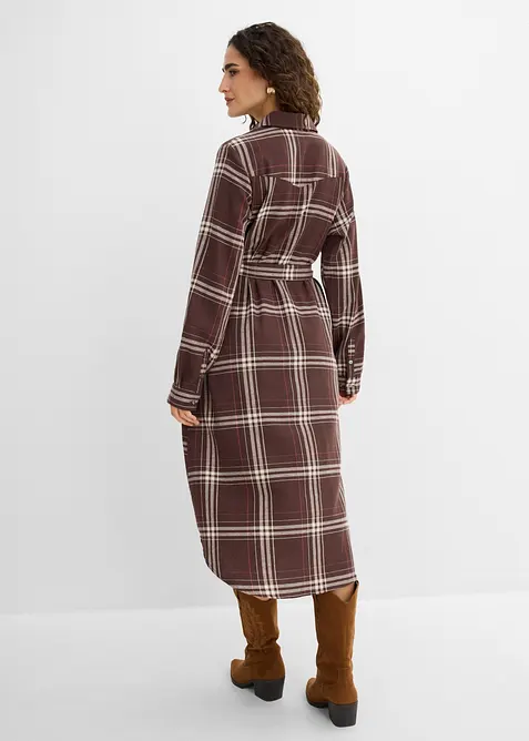 Abito midi in flanella di puro cotone, bonprix