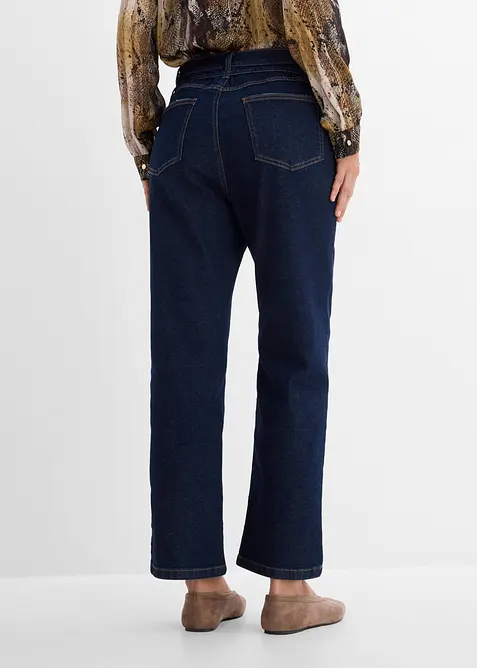 Jeans straight cropped, vita alta, bonprix