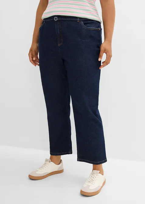 Jeans straight cropped, vita alta, bonprix