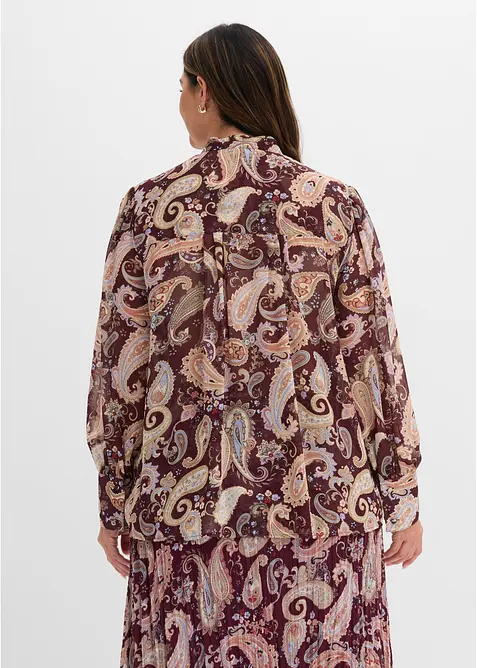 Camicetta di chiffon con colletto dritto, bonprix