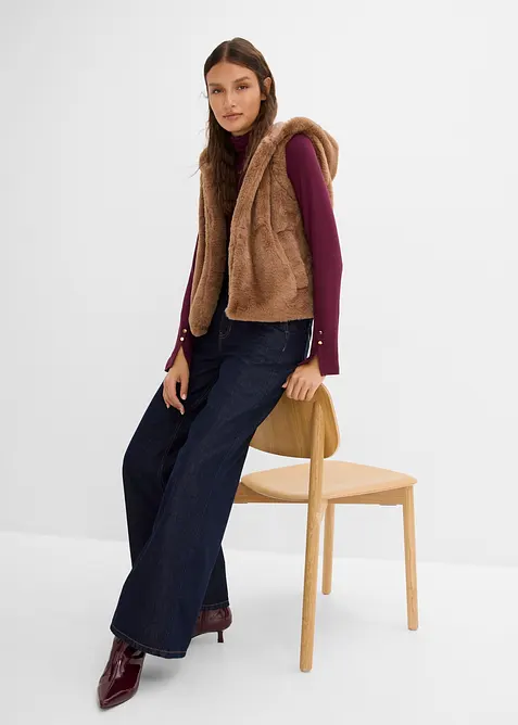 Gilet in pelliccia sintetica con tasche laterali, bonprix