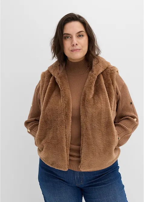 Gilet in pelliccia sintetica con tasche laterali, bonprix