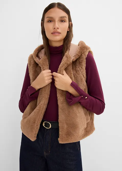 Gilet in pelliccia sintetica con tasche laterali, bonprix