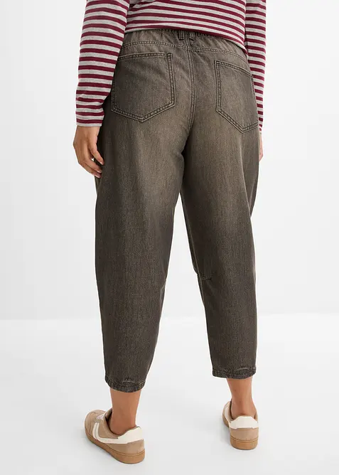 Jeans barrel con vita comoda, vita media, bonprix