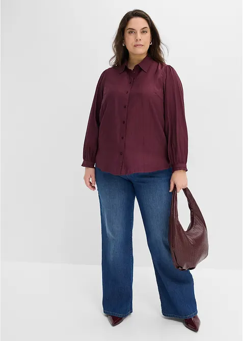 Blusa in misto viscosa strutturato, bonprix