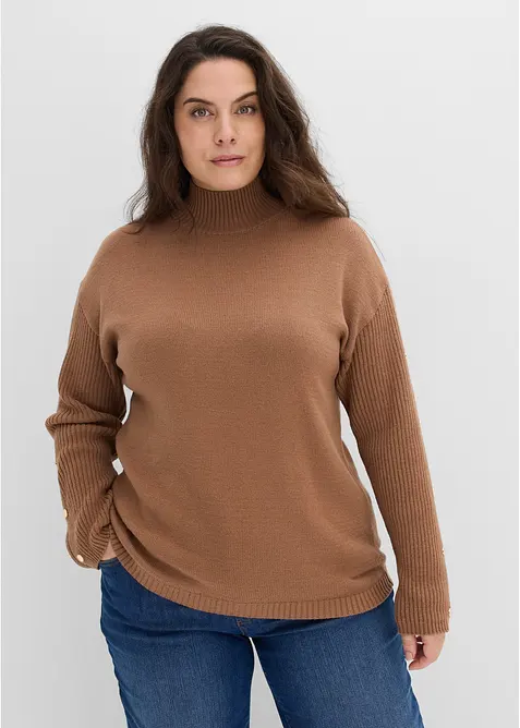 Maglione in filato fine di misto viscosa morbido, bonprix