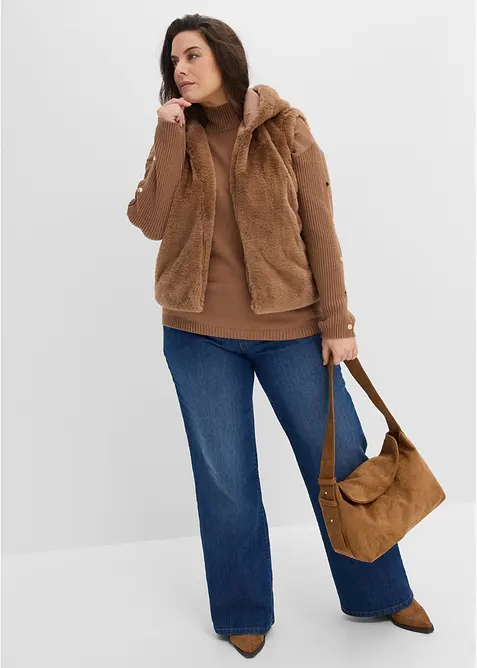 Maglione in filato fine di misto viscosa morbido, bonprix