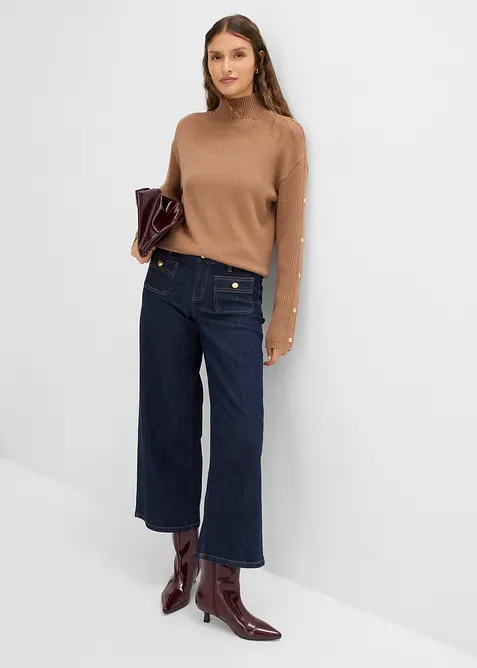 Maglione in filato fine di misto viscosa morbido, bonprix