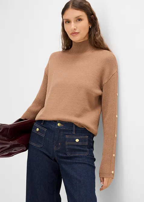 Maglione in filato fine di misto viscosa morbido, bonprix