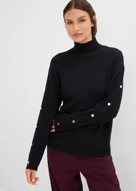 Maglione in filato fine di misto viscosa morbido, bonprix