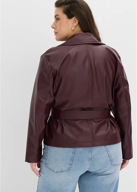 Trench corto in similpelle, bonprix