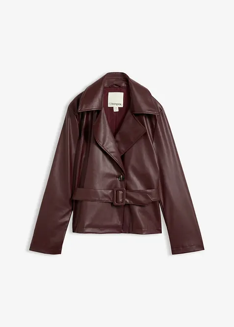 Trench corto in similpelle, bonprix