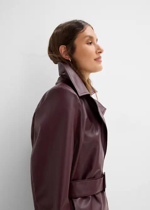 Trench corto in similpelle, bonprix