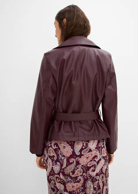 Trench corto in similpelle, bonprix