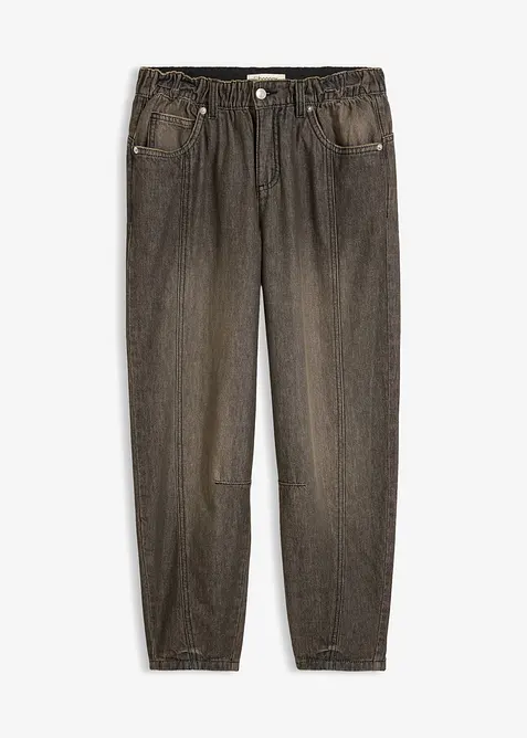 Jeans barrel con vita comoda, vita media, bonprix