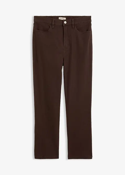 Pantaloni bootcut cropped in twill di misto cotone, bonprix