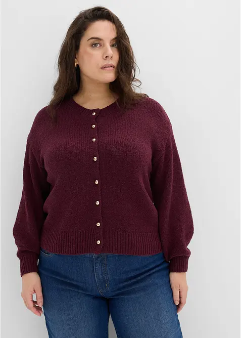 Cardigan in filato grosso con abbottonatura dorata, bonprix