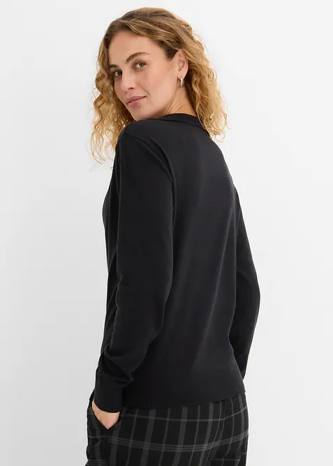 Maglione in filato fine misto viscosa con effetto layering, bonprix