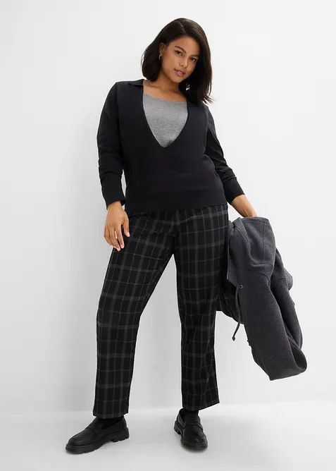 Maglione in filato fine misto viscosa con effetto layering, bonprix
