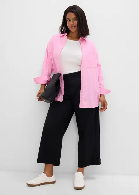 Pantaloni modello barrel in misto cotone, bonprix
