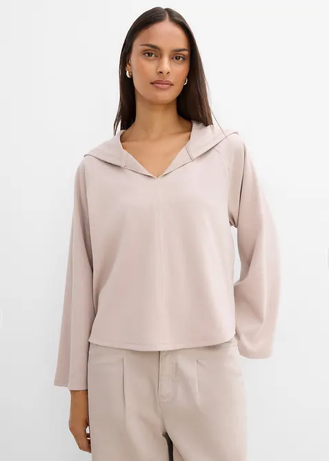 Maglia a maniche lunghe con cappuccio, bonprix