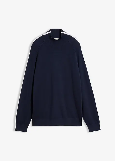 Maglione in filato fine di misto viscosa con dettaglio a contrasto, bonprix