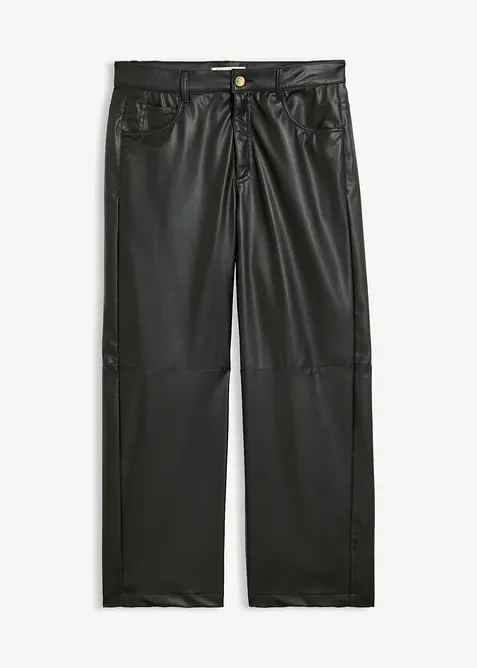 Pantaloni barrel in similpelle, bonprix