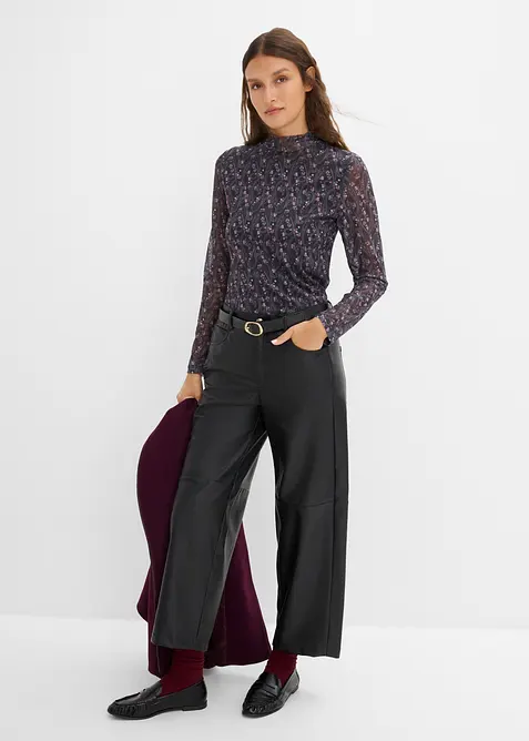 Pantaloni barrel in similpelle, bonprix