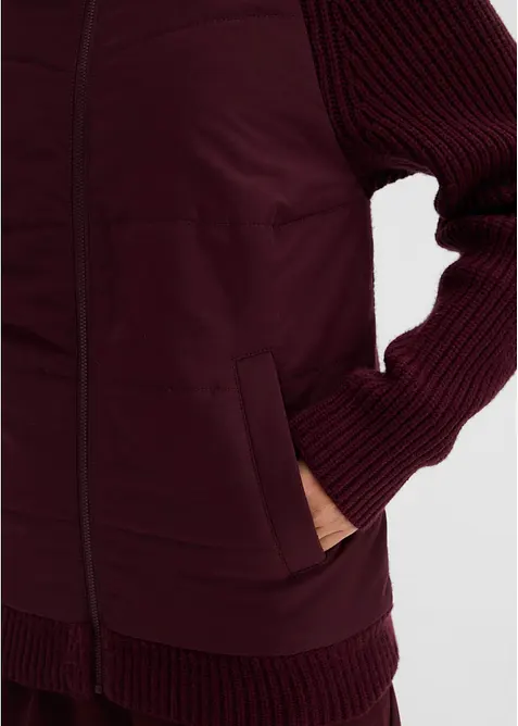 Giacca trapuntata ibrida con dettagli in maglia, bonprix