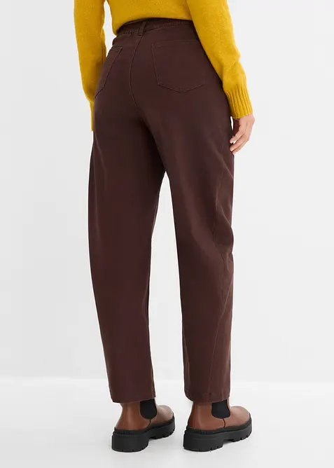 Pantaloni barrel in tweed misto cotone, bonprix