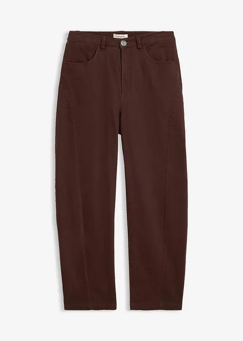 Pantaloni barrel in tweed misto cotone, bonprix
