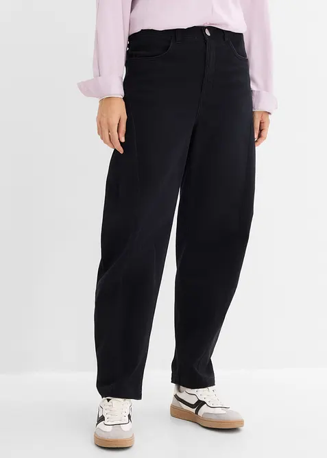 Pantaloni barrel in tweed misto cotone, bonprix