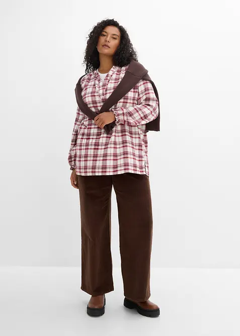 Blusa in flanella di puro cotone, bonprix