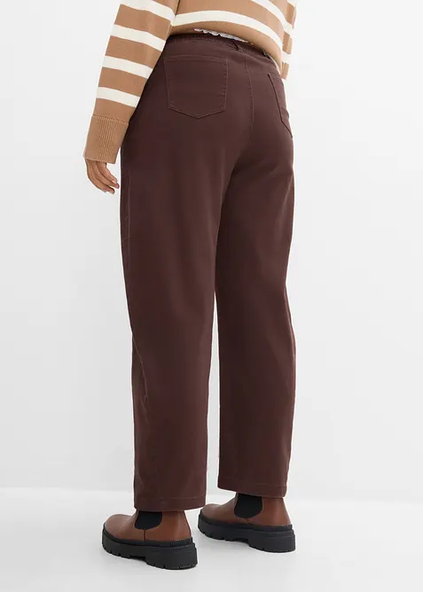 Pantaloni barrel in tweed misto cotone, bonprix