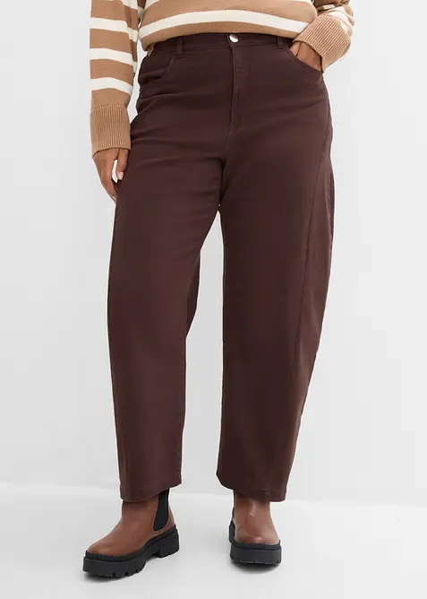 Pantaloni barrel in tweed misto cotone, bonprix