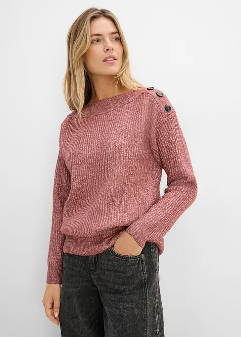 Maglione oversize con bottoni, bonprix