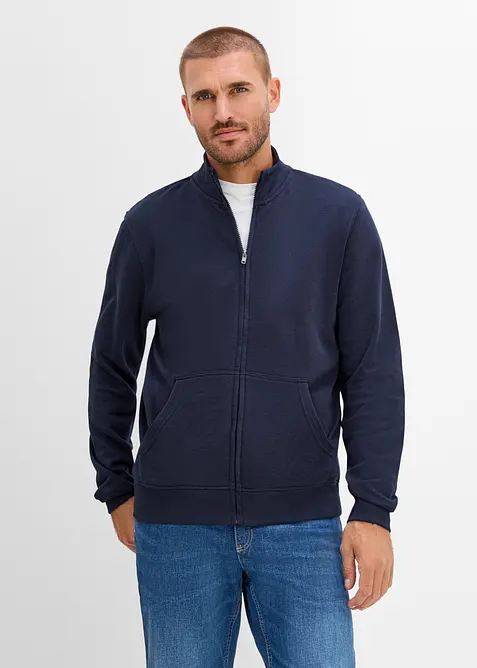 Felpa con zip a collo dritto, bonprix