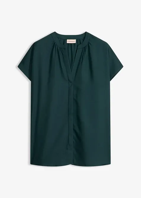 Blusa a maniche corte con abbottonatura nascosta, bonprix
