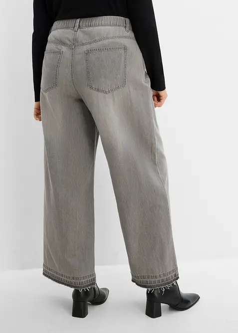 Jeans wide leg con girovita elasticizzato, vita media, bonprix