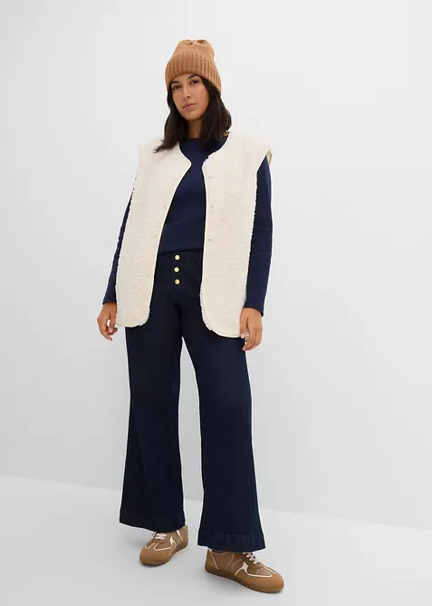 Jeans a zampa, vita alta, bonprix