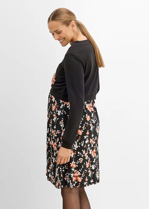 Abito pr&eacute;maman / da allattamento con felpa (set 2 pezzi), bonprix