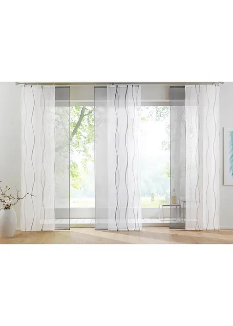 Tenda a pannello in tinta unita e in fantasia (pacco da 2), bonprix