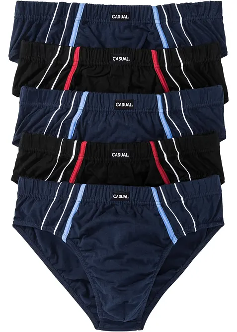 Slip alto con cotone (pacco da 5), bonprix